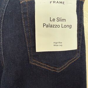 Frame Denim Le Slim Palazzo Long Jeans - Dark Blue